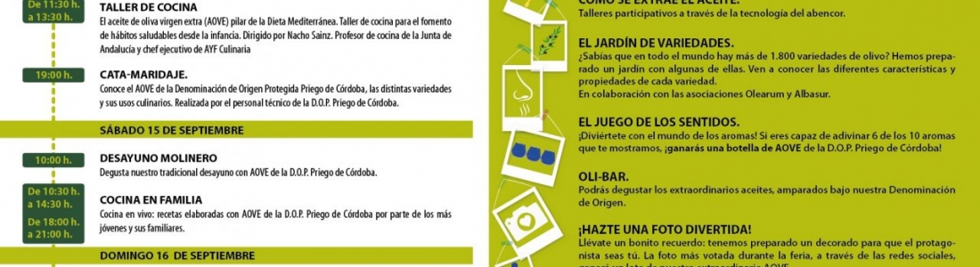 El Pabellón del Aceite reunirá en Agropriego actividades en torno al aceite de oliva con DOP Priego de Córdoba El Pabellón del Aceite reunirá en Agropriego actividades en torno al aceite de oliva con DOP Priego de Córdoba