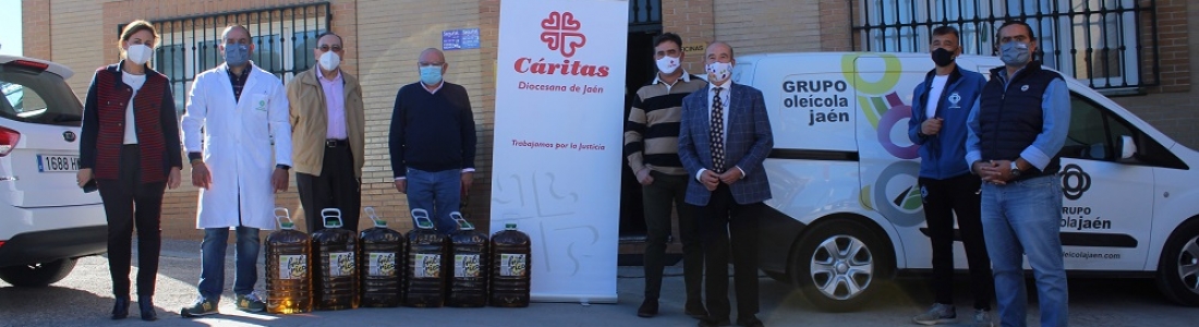 Grupo Oleícola Jaén dona a Cáritas 250 litros de aceite de orujo de oliva Grupo Oleícola Jaén dona a Cáritas 250 litros de aceite de orujo de oliva